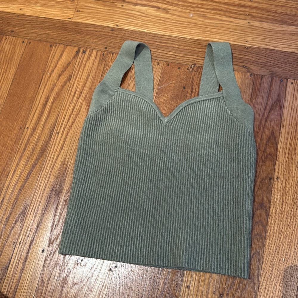 Olive Green Abercrombie ottoman sweetheart Tank Top